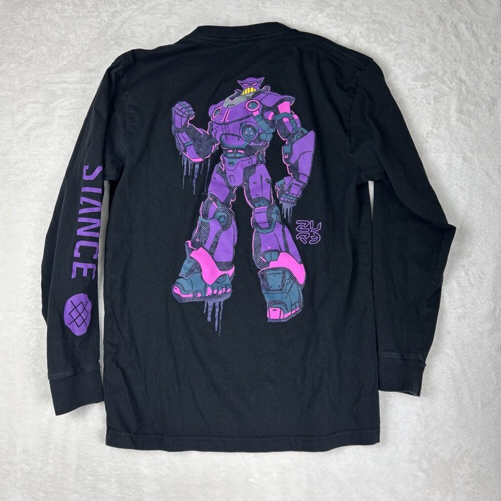 Stance T Shirt Mens Size M Black Long Sleeve Crew Neck Disney Lightyear Zurg